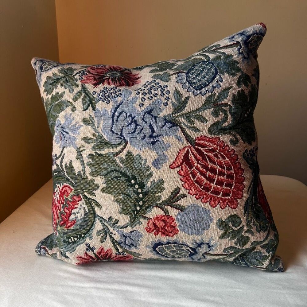 Hines of Oxford Morris Venetian Tapestry Cushion Feather Filled Throw Pillow